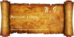Mercsa Ilona névjegykártya